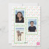 水彩カラフル紙吹雪クリスマスツリーズ写真 シーズンカード (裏面)