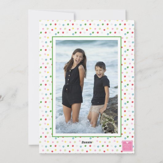 水彩カラフル紙吹雪クリスマスツリーズ写真 シーズンカード (裏面)