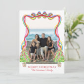 水彩カラフル紙吹雪クリスマスツリーズ写真 シーズンカード (スタンド正面)