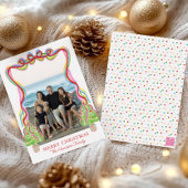 水彩カラフル紙吹雪クリスマスツリーズ写真 シーズンカード