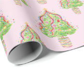 水彩カラフル紙吹雪クリスマスツリー ラッピングペーパー (ロールコーナー)