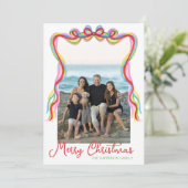 水彩カラフル紙吹雪クリスマスフォト シーズンカード (スタンド正面)