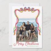 水彩カラフル紙吹雪クリスマスフォト シーズンカード (正面)