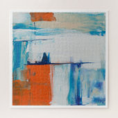 水彩カラフル絵画ズ。抽象芸術大理石缶 ジグソーパズル (横)