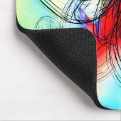 水彩カラフル花抽象芸術署名 マウスパッド (コーナー)