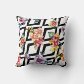 水彩カラフル花束花。フローラ植物 クッション (裏面)