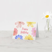 水彩カラフル花