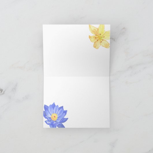 水彩カラフル花 カード (内部)