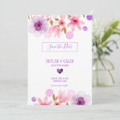 水彩カラフル花 セーブザデート (スタンド正面)