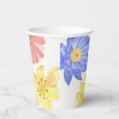 水彩カラフル花 紙コップ (右)