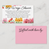 水彩カラフル花Noギフトラップシャワー エンクロージャーカード (正面/裏面)