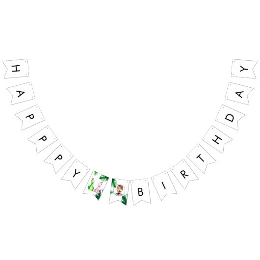 水彩カラフルTrexキッズフォト誕生日 バンティングフラッグ (全)