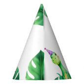 水彩カラフルTrexキッズフォト誕生日 パーティーハット (裏面)