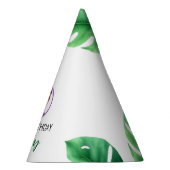 水彩カラフルTrexキッズフォト誕生日 パーティーハット (右)