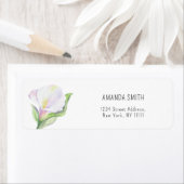 水彩カラユリ花ラベル ラベル (インサイチュ)