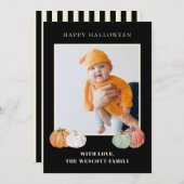 水彩カラーカボチャハロウィンフォトカード シーズンカード (正面/裏面)