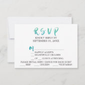 水彩カリグラフィービーチメニュー選択RSVPカード 出欠カード (裏面)