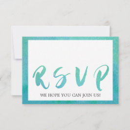 水彩カリグラフィービーチメニュー選択RSVPカード 出欠カード