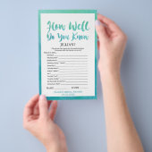 水彩カリグラフィー「あなたのハンドバッグの中身は？」ゲーム チラシ (ハンドル)