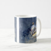 水彩カリフォルニアウズルバードインブルー コーヒーマグカップ (正面右)