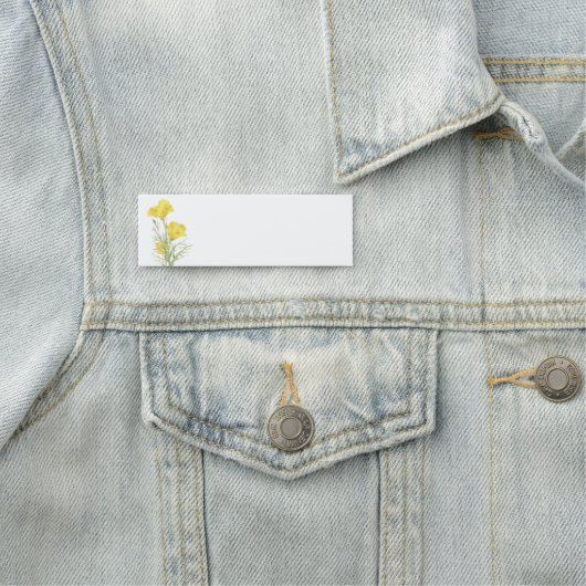 水彩カリフォルニアポピーイエローガーデンフラワー 名札 (インサイチュ)