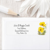 水彩カリフォルニアポピーガーデン州花 ラベル (インサイチュ)