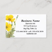 水彩カリフォルニアポピーガーデン州花 名刺 (正面)