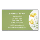 水彩カリフォルニアポピーワイルドフラワーフローラアート マグネット名刺 (正面)