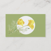 水彩カリフォルニアポピーワイルドフラワーフローラアート 名刺 (裏面)