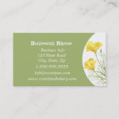 水彩カリフォルニアポピーワイルドフラワーフローラアート 名刺 (正面)