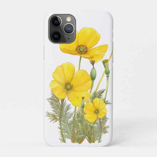 水彩カリフォルニアポピー黄色の花 Case-Mate iPhoneケース (裏)