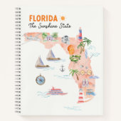 水彩カリフォルニア州アートマップトラベルジャーナル ノートブック (正面)