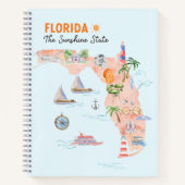 水彩カリフォルニア州アートマップトラベルジャーナル ノートブック (正面)