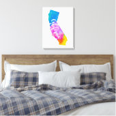 水彩カリフォルニア キャンバスプリント (インサイチュ (寝室))