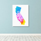 水彩カリフォルニア キャンバスプリント (インサイチュ (ウッドフロア))