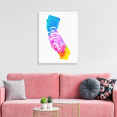 水彩カリフォルニア キャンバスプリント (インサイチュ (リビング))