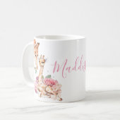 水彩カワイトマザーキリンウィズベビー コーヒーマグカップ (正面左)