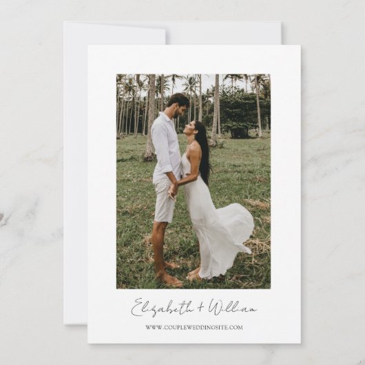 水彩カンクンメキシコビーチ結婚式写真 招待状 (裏面)