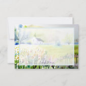 水彩カントリーガーデンパーソナライズされた教会 ノートカード (正面)