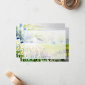 水彩カントリーガーデンパーソナライズされた教会 ノートカード (正面/裏面インサイチュ)