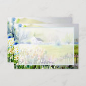 水彩カントリーガーデンパーソナライズされた教会 ノートカード (正面/裏面)