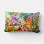 水彩カントリーガーデン植物花 ランバークッション (裏面)