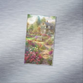 水彩カントリーガーデン背景 マグネット名刺 (インサイチュ)