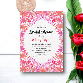 水彩カントリーサマーフローラブライダルシャワー 招待状