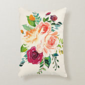 水彩カントリーバラアクセント枕 アクセントクッション (正面(垂直))