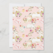 水彩カントリーファーム動物ベビーシャワー 招待状 (裏面)