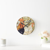 水彩カントリーフランスのルカラフルースター ラウンド壁時計 (ホーム)