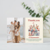 水彩カーニバルベビーシャワー サンキューカード (スタンド正面)
