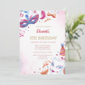 水彩カーニバル・マスク・バースデー 招待状 (スタンド正面)