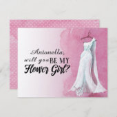 水彩ガウン「私の花娘になってくれるか」 招待状 (正面/裏面)